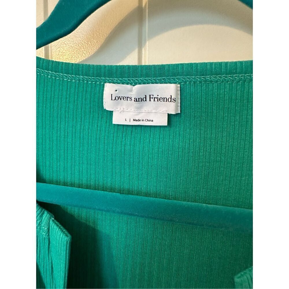 Lovers + Friends Ludrow Turquoise Long Sleeve Cropped Wrap Top Women’s Size L - Picture 8 of 13